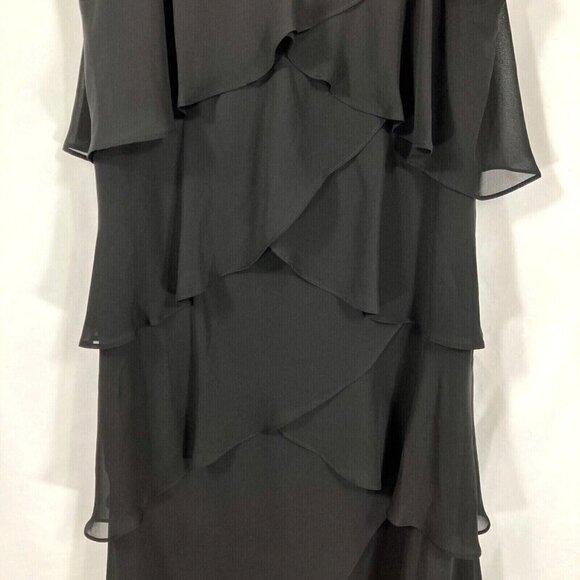 SLNY Sleeveless Beaded Dress Formal Cocktail Holiday Dance Swing Black 8 - Picture 4 of 9